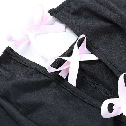 Elegant Bow-Embellished Strapless Dress with Unique Back Design