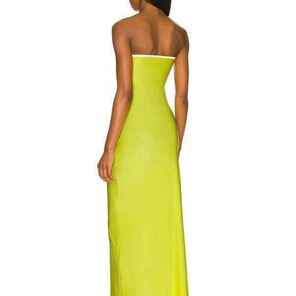 Elegant Strapless Evening Gown with Contemporary Hip Accents
