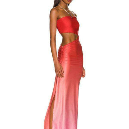 Chic Hollow Back Bohemian Maxi Dress with Elegant Hip Coverage