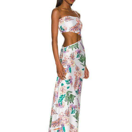Chic Hollow Back Bohemian Maxi Dress with Elegant Hip Coverage