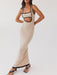 Chic Backless Maxi Dress with Peekaboo Hip Detail for All-Day Comfort