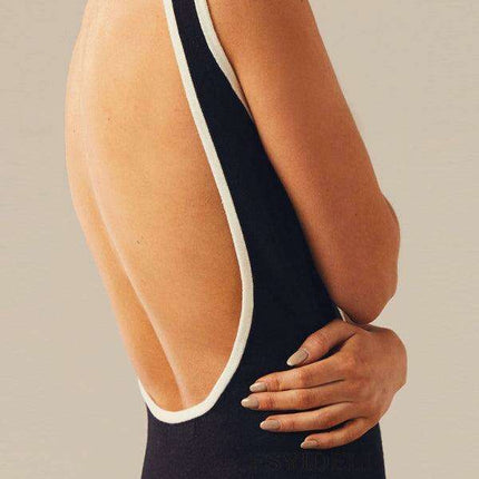 Elegant Backless Maxi Dress with Fun Hip Cutout for Effortless Style Transition