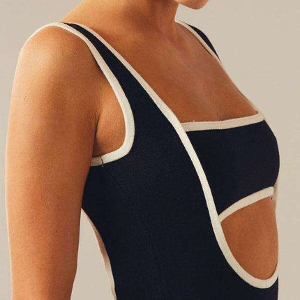 Elegant Backless Maxi Dress with Fun Hip Cutout for Effortless Style Transition