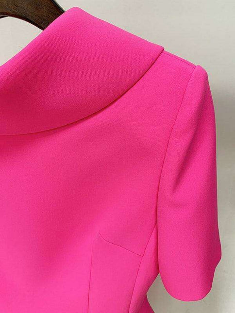 Elegant Bow-Detail Backless V-neck Dress with Short Sleeves