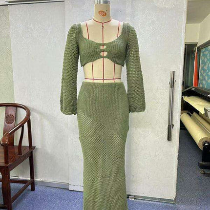 Bohemian Elegance Maxi Skirt Outfit with Adjustable Tie