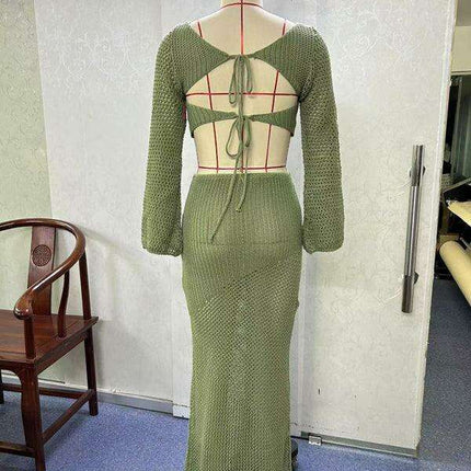 Bohemian Elegance Maxi Skirt Outfit with Adjustable Tie