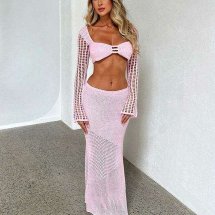 Bohemian Elegance Maxi Skirt Outfit with Adjustable Tie