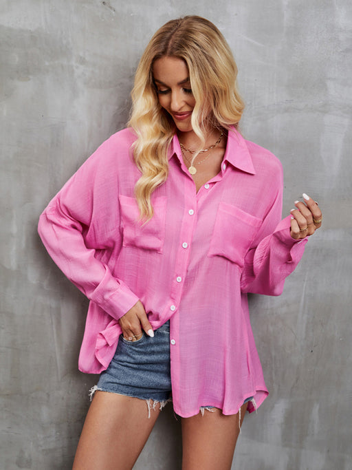 Colorful Leisure Style Women's Loose Long Sleeve Shirt