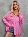 Vibrant Women's Casual Loose Fit Solid Color Long Sleeve Blouse