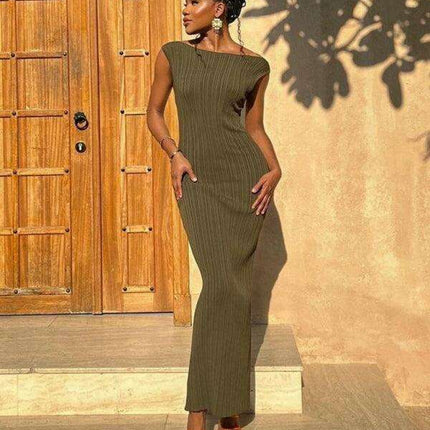 Chic Sleeveless Knit Maxi Dress for Women
