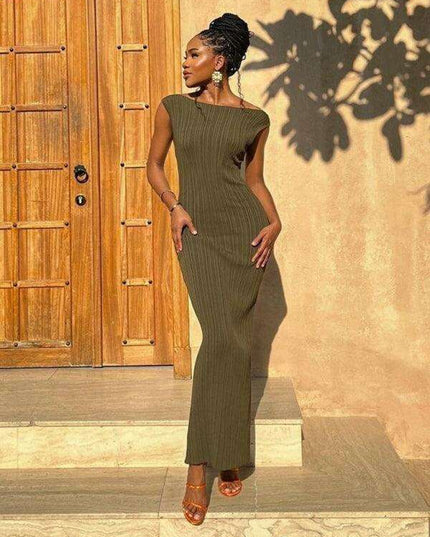 Chic Sleeveless Knit Maxi Dress for Women