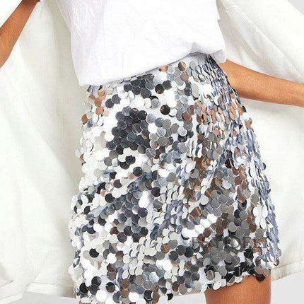 Glistening Sequin Bodycon Mini Skirt - Elegant and Alluring