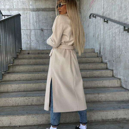 Elegant Autumn Radiance Women's Wool Blend Jacket with Stylish Button Accents