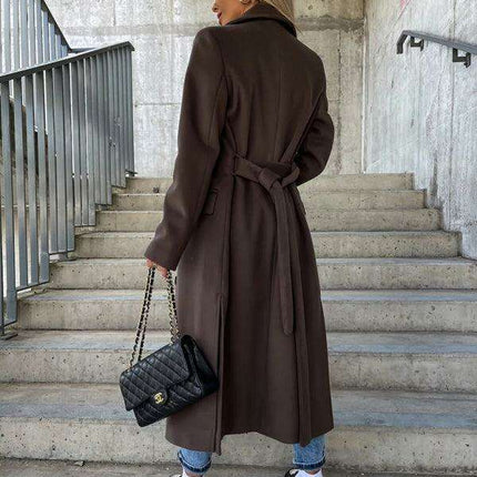 Elegant Autumn Radiance Women's Wool Blend Jacket with Stylish Button Accents