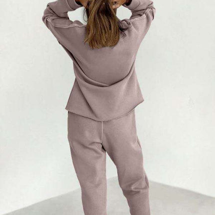 Stylish Spliced Knit Lounge Set for Ultimate Autumn-Winter Comfort