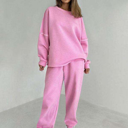 Stylish Spliced Knit Lounge Set for Ultimate Autumn-Winter Comfort