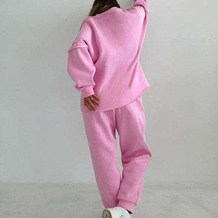 Stylish Spliced Knit Lounge Set for Ultimate Autumn-Winter Comfort