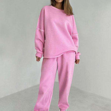 Stylish Spliced Knit Lounge Set for Ultimate Autumn-Winter Comfort