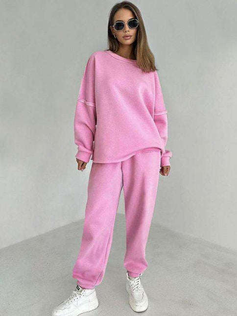 Stylish Spliced Knit Lounge Set for Ultimate Autumn-Winter Comfort