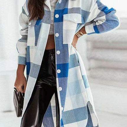 Chic Checkered Wool Blend Jacket for Stylish Autumn Outfits