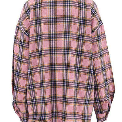 Timeless Elegance: Vintage Plaid Lapel Blouse for the Modern Woman