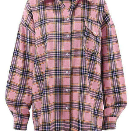 Timeless Elegance: Vintage Plaid Lapel Blouse for the Modern Woman