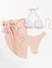Boho Chic Textured Lace-Up Bikini Set with Three-Piece Design