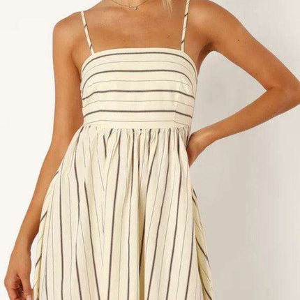 Elegant Backless Striped Maxi Dress - Must-Have Women's Fashion Statement