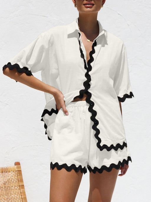 Chic Short Sleeve Women's Leisure Suit for a Trendy Spring-Summer Style