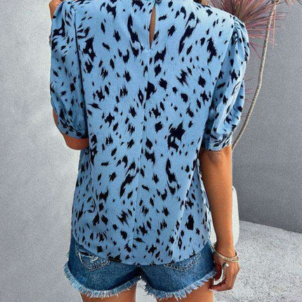 Vibrant Floral Print Summer Pullover Top for Women