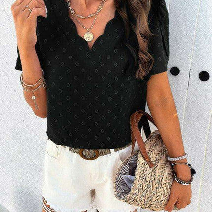 Elegant V-Neck Ruffle Sleeve Blouse - Essential for Every Modern Woman's Closet