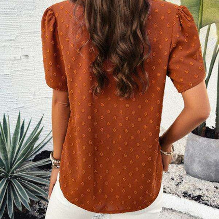 Elegant V-Neck Ruffle Sleeve Blouse - Essential for Every Modern Woman's Closet