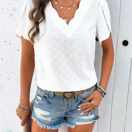 Elegant V-Neck Ruffle Sleeve Blouse - Essential for Every Modern Woman's Closet