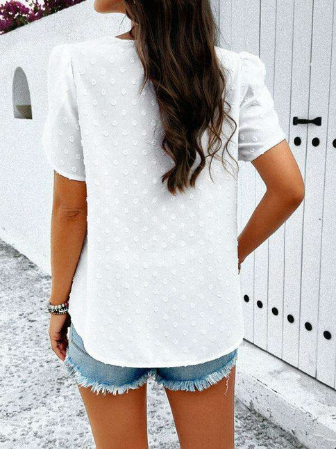 Elegant V-Neck Ruffle Sleeve Blouse - Essential for Every Modern Woman's Closet