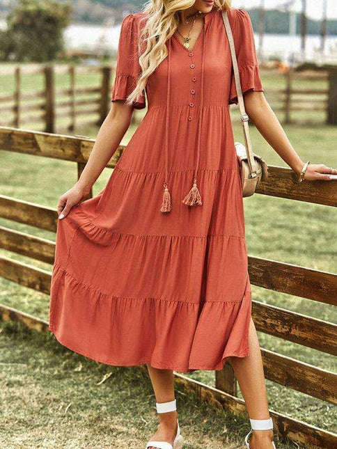 Elegant V-Neck Maxi Skirt - A Perfect Fusion of Style and Comfort for Today's Woman