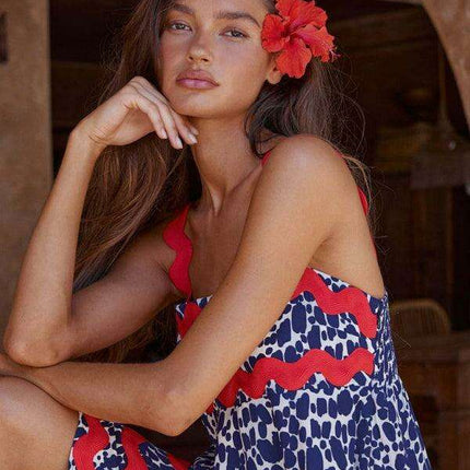 Suspender Print Maxi Dress for Effortless Spring and Summer Style