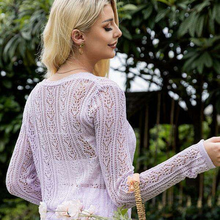 Elegant Lace-Up Knit Cardigan for Women