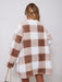 Plush Plaid Cardigan Jacket with Chic Welt Pockets for Women