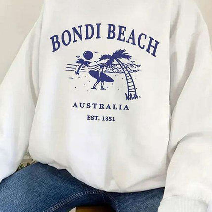 Trendy Women's Letter Print Sweatshirt - Stylish Casual Comfort