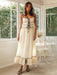 Lace-Adorned High-Waist Flared Dress for Women