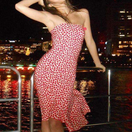 Elegant Off-Shoulder Floral Dress with Charming Bow Detail - Women's Fashion Statement