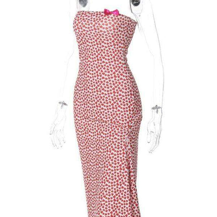 Elegant Off-Shoulder Floral Dress with Charming Bow Detail - Women's Fashion Statement