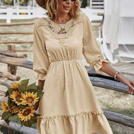 Chic Lace-Embellished Slim Fit Bodycon Dress for Women