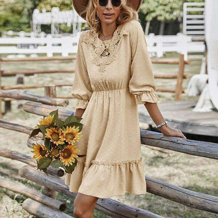 Chic Lace-Embellished Slim Fit Bodycon Dress for Women