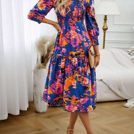 Elegant Floral-Patterned Work Dress for Women