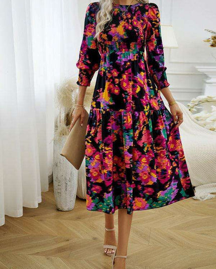 Elegant Floral-Patterned Work Dress for Women