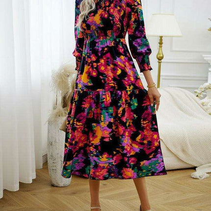 Elegant Floral-Patterned Work Dress for Women