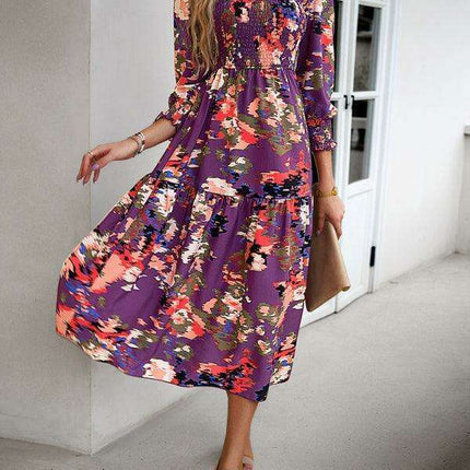 Elegant Floral-Patterned Work Dress for Women