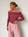 Chic Contour-Fit Neckline Slim Long-Sleeve Base Layer Sweater