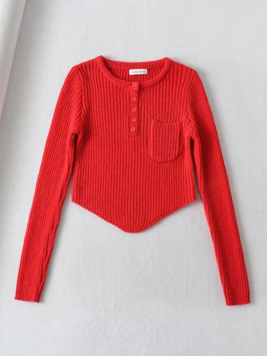 Stylish Women's Luxe Knit Pullover with Flared Hem for Fall-Winter